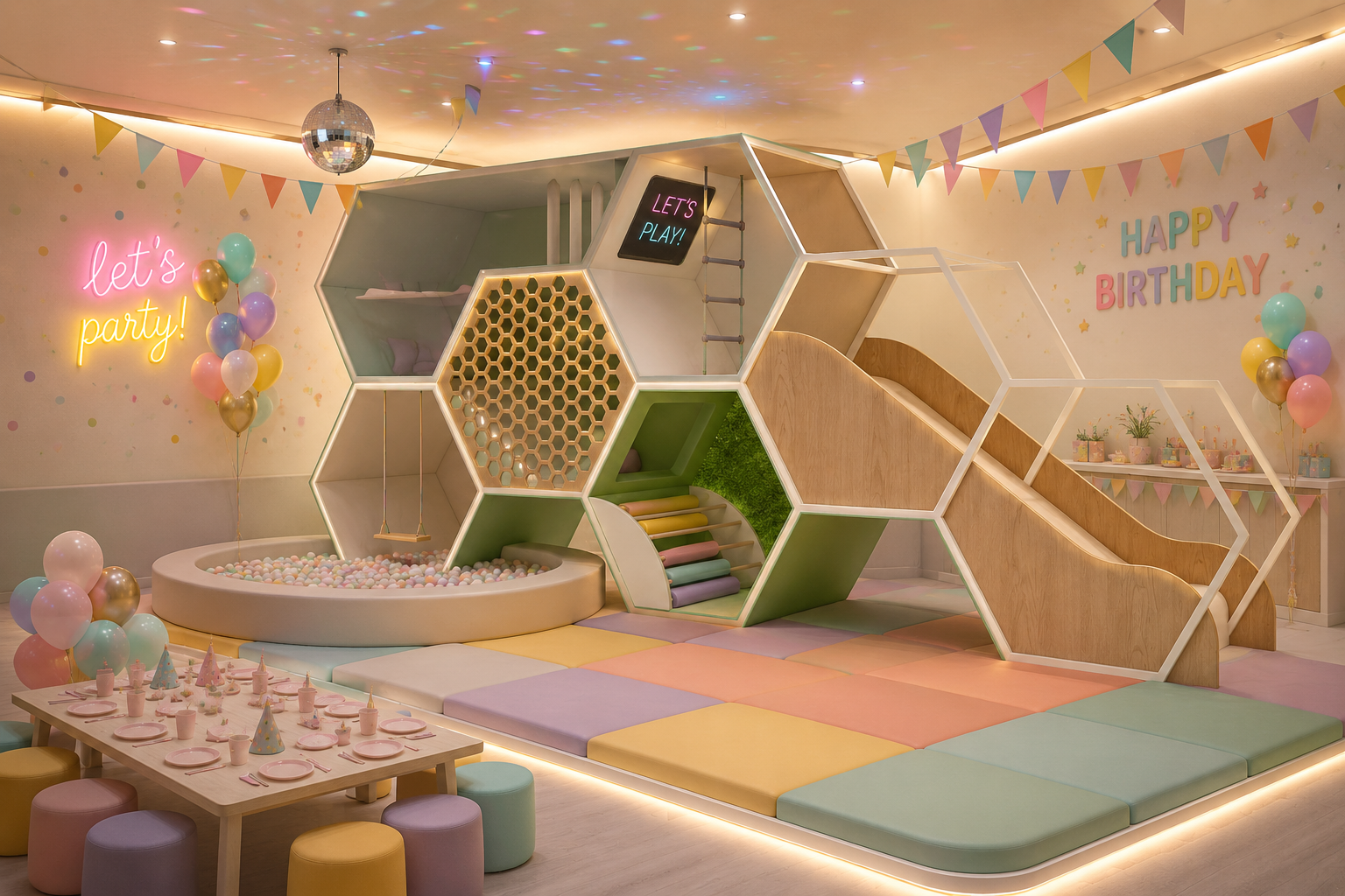 Módulo Woodplay hexagonal de diseño exclusivo