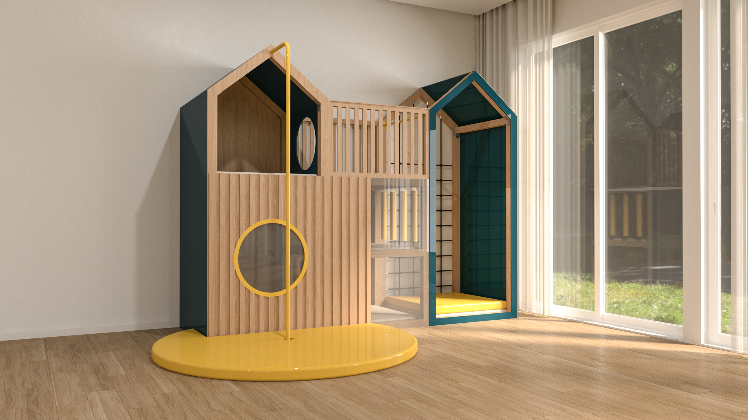 Módulo Casa Kiduplay con tobogán