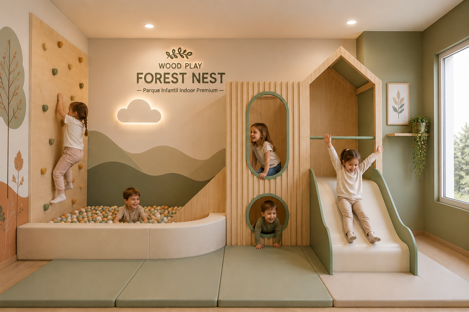 Kids Club Woodplay integrado en un hotel